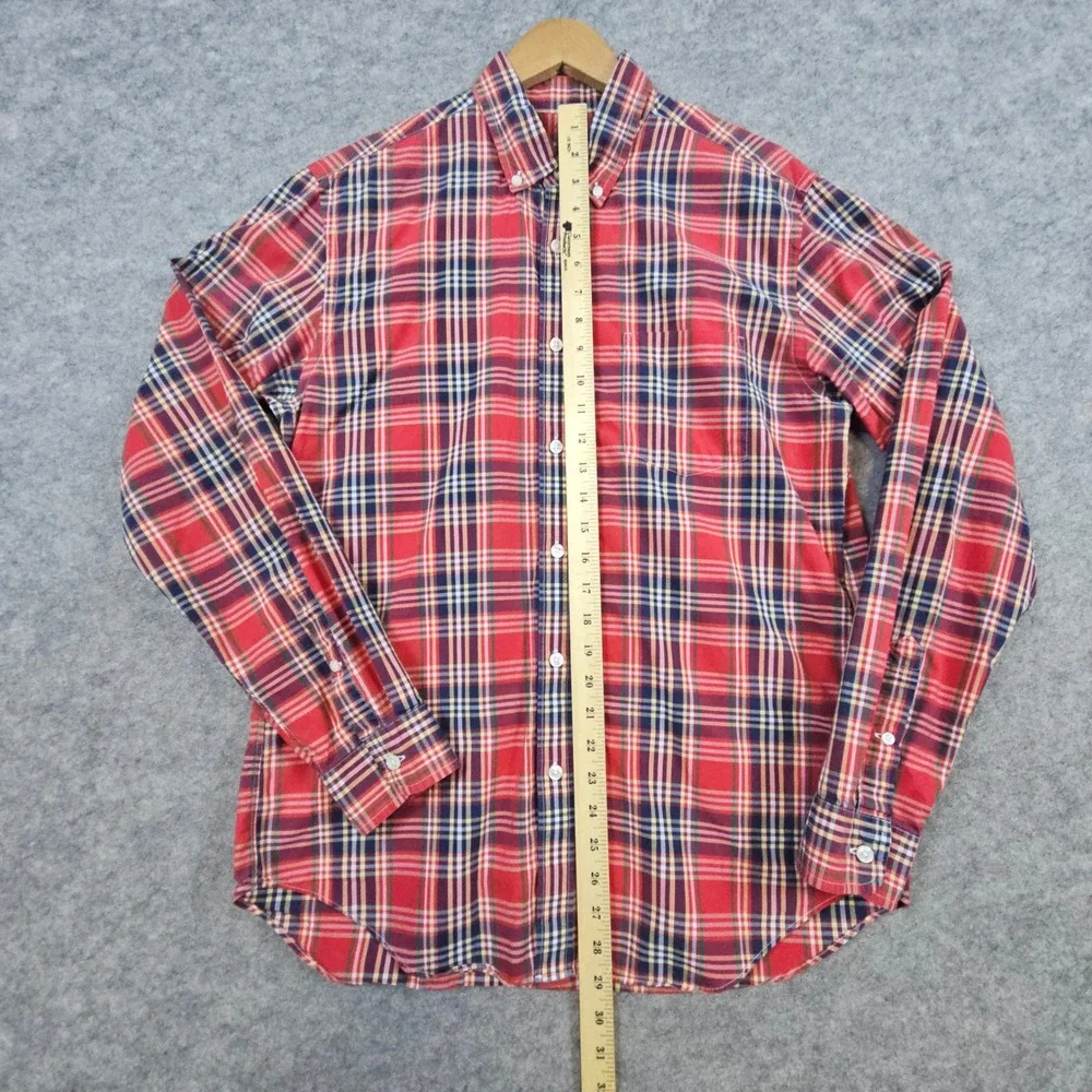 J Crew Men's Multicolor Plaid‎ Light Weight Shirt Size M 100% Cotton Button Down